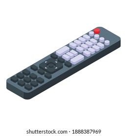 Icono de control remoto de TV. Isométrico del icono vectorial del control remoto de tv para el diseño web aislado en fondo blanco