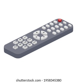 Icono de control remoto de TV. Isometric, icono vectorial de control remoto de Tv para diseño web aislado en fondo blanco