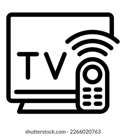 Tv remote control icon outline vector. Computer internet. Smart monitor