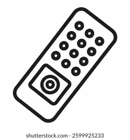 Tv remote control icon vector line art on white background