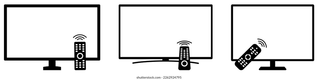 TV con iconos de control remoto. El diseño se puede usar para aplicaciones web y móviles. Ilustración del vector