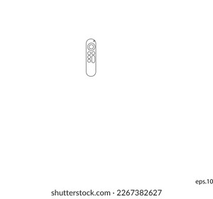 Control remoto de TV aislado en blanco. Concepto de contorno isométrico. Ilustración vectorial.