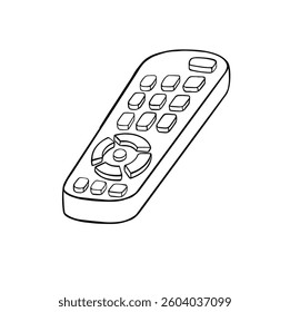 TV remote control line vector illustration