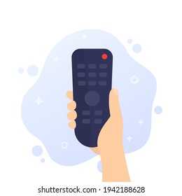tv remote control, rc in hand, vector