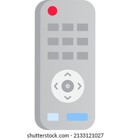 TV remote control vector flat icon design isolated. Television program clicker device on white background