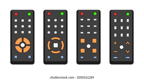 Tv remote controller set illustration
