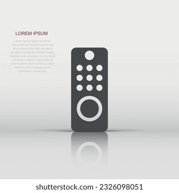 Tv remote icon in flat style. Television sign vector illustration on white isolated background. Broadcast business concept.