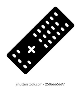 Icono de control remoto de TV en estilo glifo