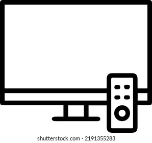 Icono de TV y control remoto. Estilo de línea para la plantilla web y la aplicación. Televisión, control, canal, diseño de ilustración vectorial sobre fondo blanco.