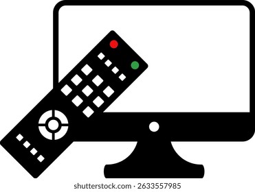 tv with remote icon. technology and automation symbols. Infrared control for tv. device screen symbol. Telecommunication sign. Consumer Electronics Icons
