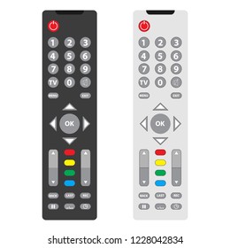 TV remote, TV remote icon. Two tv remote black and white. Vector.