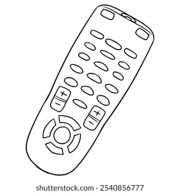 TV remote illustration hand drawn outline vector