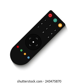 TV remote on a white background with shadow, vector