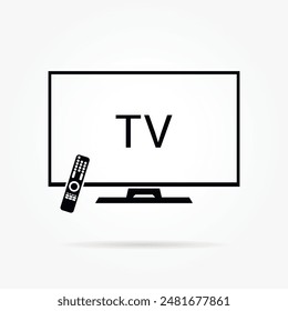 TV and Remote vecor icon