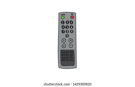 TV Remote Vector Hand Drawn Sketch Style