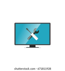 tv repair icon. Vector illustration isolated on white background