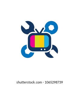 Tv Repair Logo Icon Design