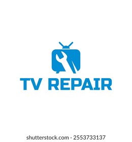 TV Repair Logo. TV Service Logo Template Design Vector