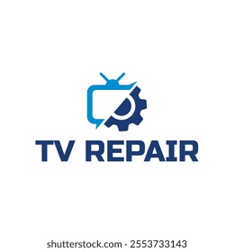 TV Repair Logo. TV Service Logo Template Design Vector