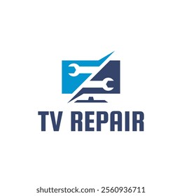 TV Repair Logo. TV Service Logo Template Design Vector