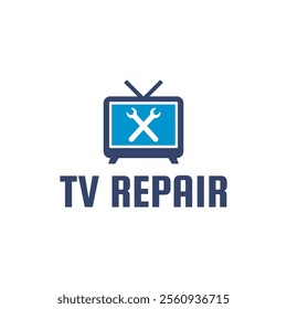 TV Repair Logo. TV Service Logo Template Design Vector