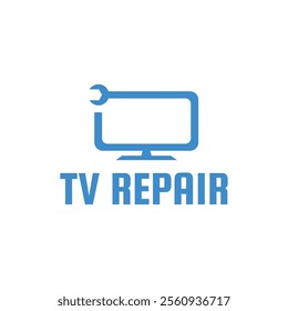 TV Repair Logo. TV Service Logo Template Design Vector