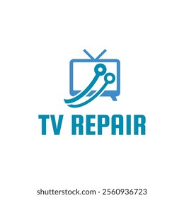 TV Repair Logo. TV Service Logo Template Design Vector