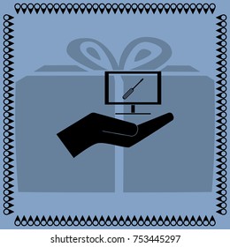 TV repair vector icon