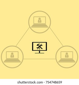 TV repair vector icon