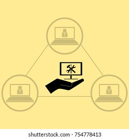 TV repair vector icon