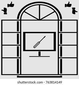TV repair vector icon