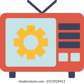 TV Repair Vector Icon Flat Style