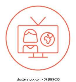 TV report line icon.