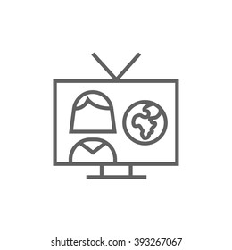 TV report line icon.