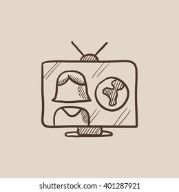 Icono de esbozo de informe de TV.