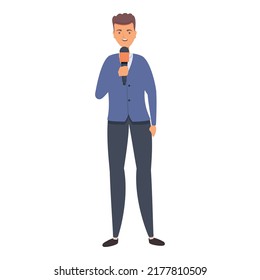 TV Reporter Icon Cartoon Vector. Journalist News. Studio Talk