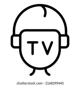 Tv Reporter Icon Outline Vector. News Media. Talk Show