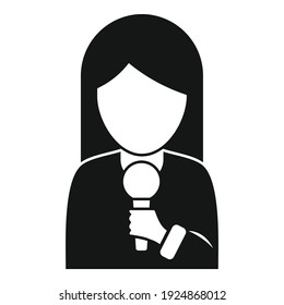 Tv reporter icon. Simple illustration of tv reporter vector icon for web design isolated on white background