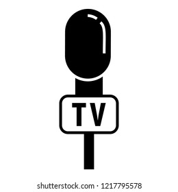 Tv reporter microphone icon. Simple illustration of tv reporter microphone vector icon for web design isolated on white background