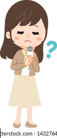 TV reporter thinking about troubles