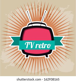 tv retro design over grunge background vector illustration