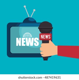 tv retro hand hold microphone graphic