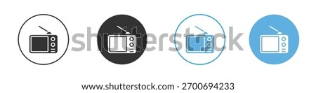 Tv retro icon Logo Template Design set