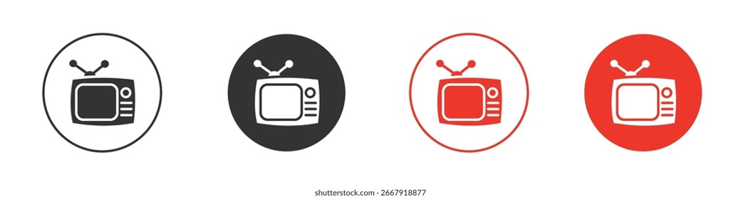 Ícone retro de TV para logotipo, símbolo de sinal de vetor para design