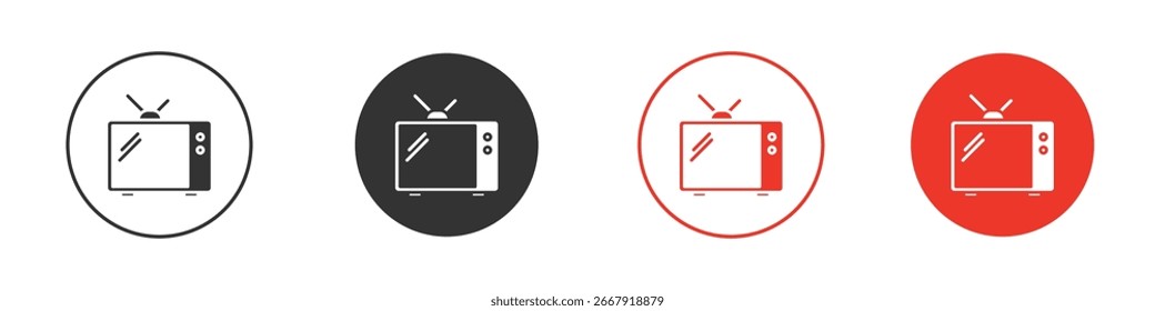 Ícone retro de TV para logotipo, símbolo de sinal de vetor para design
