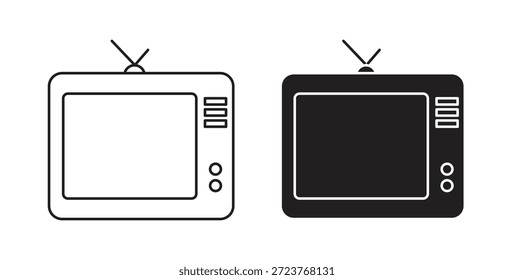 Icono retro de la TV para el App móvil, diseños editables