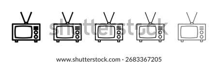 Tv retro icon Vector Art Illustration