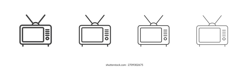 Tv retro Symbol Vektorgrafik, Illustration Logo Vorlage in trendigen dünnen Linie editierbare Striche Stil.
