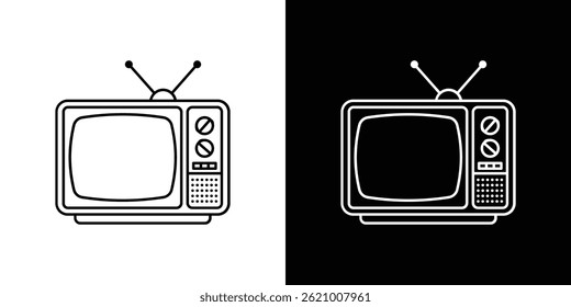 Vector retro del icono de la TV para el Web, y el App móvil