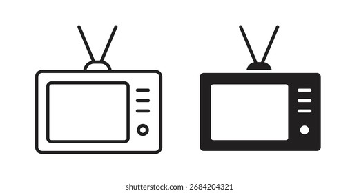 Tv retro icon for web designs. outline and clipart icons set